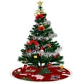 thumbnail image 4 of Christmas Tree Skirt Xmas Tree Skirts 48 in Pigs Presents Fir Branch Background Christmas Tree Mat for Christmas Holiday Party Ornaments, 4 of 5
