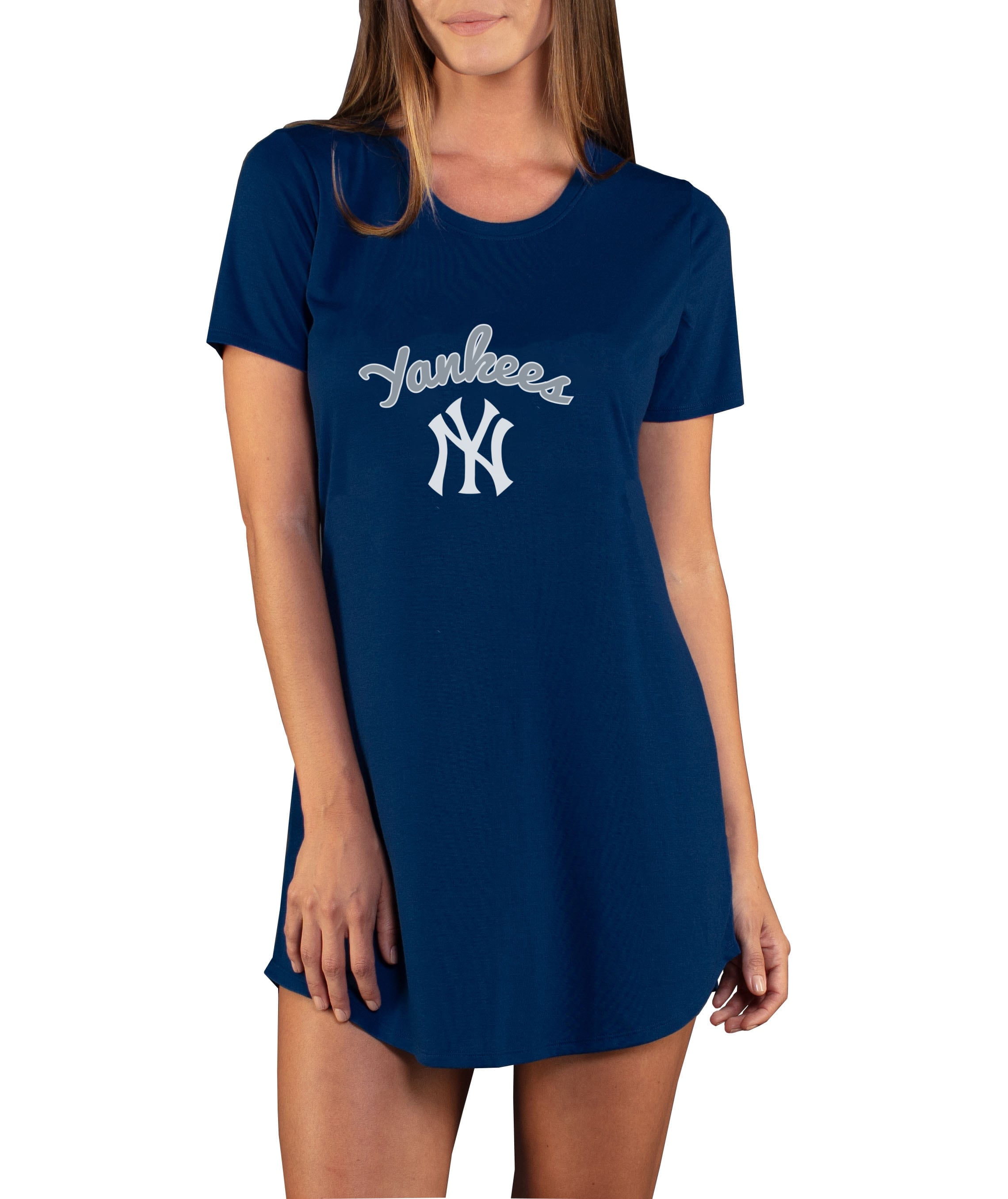 New York Yankees Concepts Sport Women's Marathon Knit Nightshirt Navy