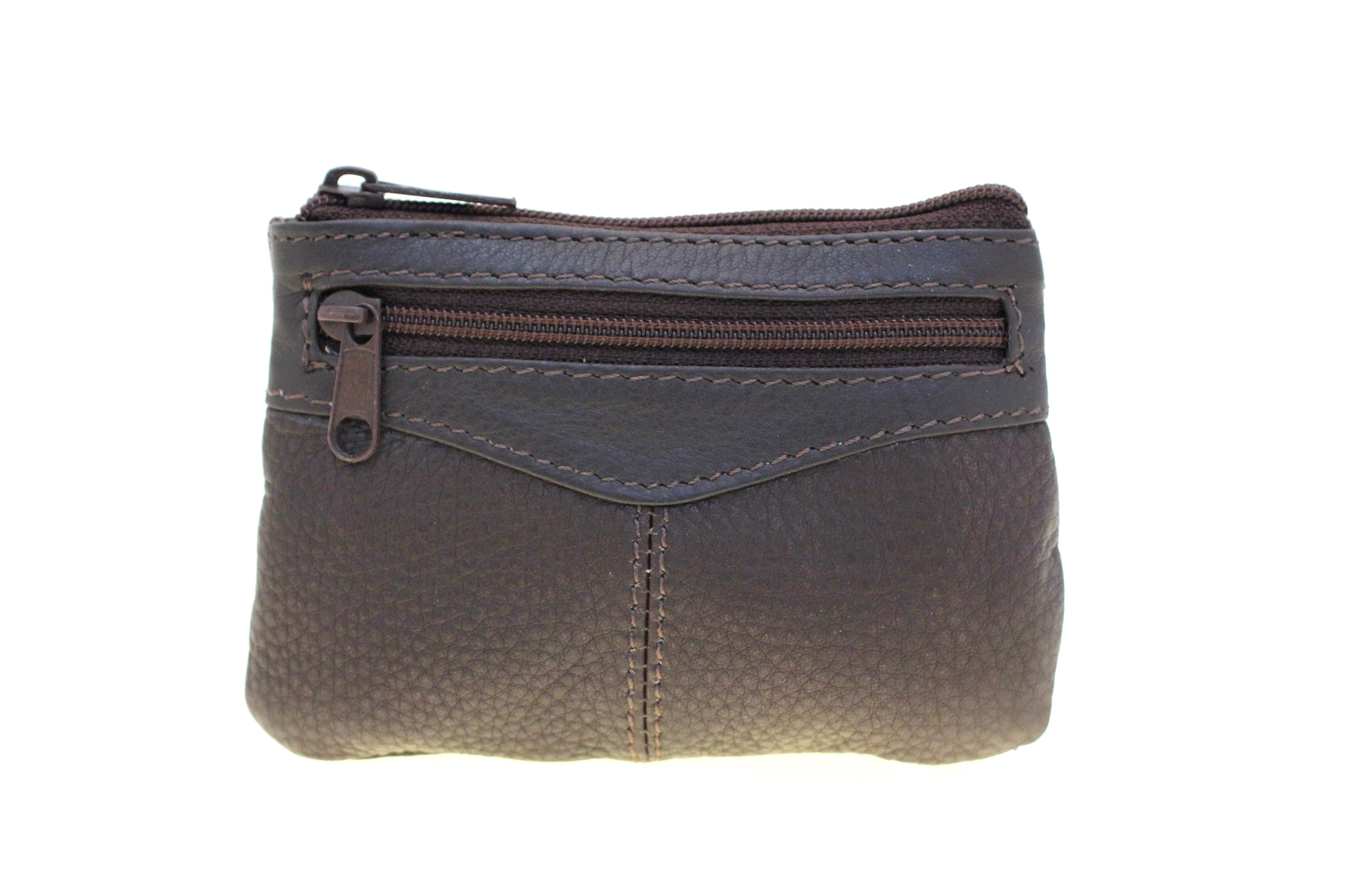 Womens Coin Purse Change Pouch Zipper Closed Small Compact Genuine Leather New