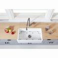 thumbnail image 2 of Gourmetier KGKFA361810BC Arcticstone 36-Inch Solid Surface White Stone Apron-Front Single Bowl Farmhouse Kitchen Sink with Strainer and Grid in Matte White/Brushed, 2 of 7