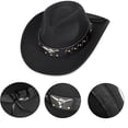 thumbnail image 3 of Sombrero vaquero italiano retro western para mujeres y hombres de ala ancha, 3 of 7