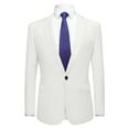 thumbnail image 5 of Unique Bargains Men's Blazer Single Breasted One Button Prom Suit Coat 2XL White, 5 of 6