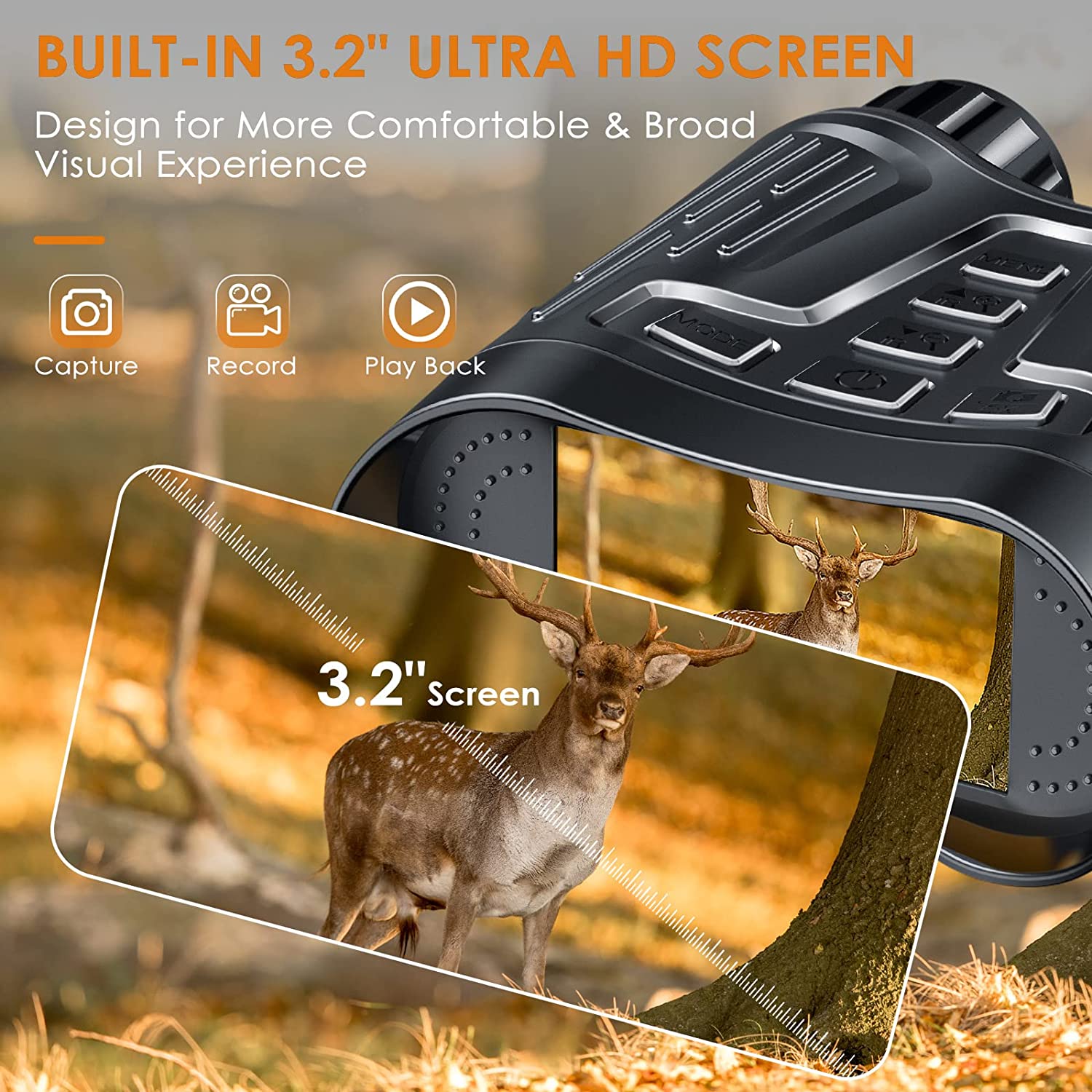 Ruaiok 4K Night Vision Binoculars, 8X Digital Night Vision Goggles for Adults Hunting Camping
