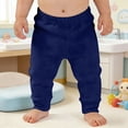 thumbnail image 2 of CPNG Unisex Soft Baby Boys Girls Pants Newborns Toddlers Pure Cotton Lightweight Elastic High Waist Solid Color Pants(Navy,12-18 Months), 2 of 4