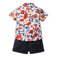 thumbnail image 3 of MuXiKeJi Clothes Toddler Boys Summer Casual Outfit Set Gentleman Style Short Sleeve Floral Shirt and Shorts for Beach Holiday, 3 of 7