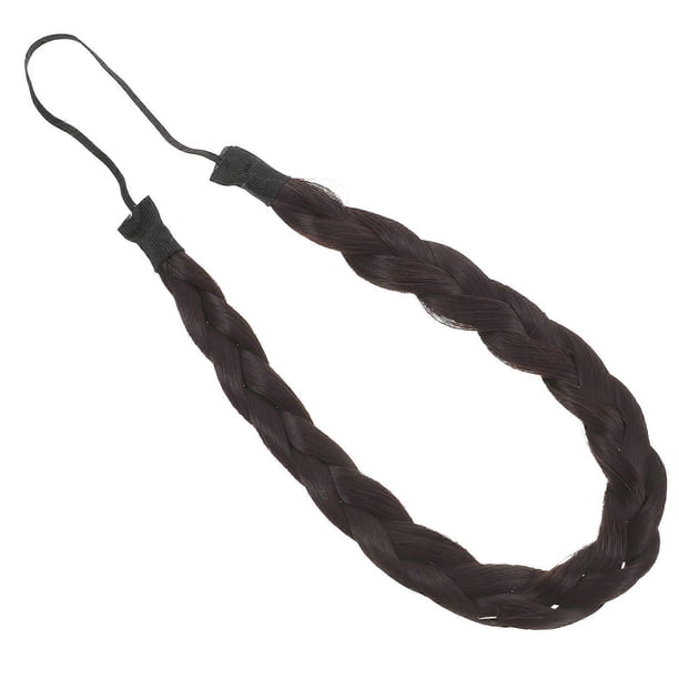 Hair Supplies Brown Headbands For Women's Hair Synthetic Hair Piece Extension Classic Headband Dark Brown 1Pack