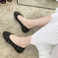 thumbnail image 6 of ZunFeo Breathable Mesh Flats for Women, Black Gold Plaid Slip On Shoes with Square Toe & Cushioned Insole - Sizes 5.5 6 6.5 7 7.5 8.5 9 9.5,Size 9, 6 of 8