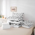 thumbnail image 5 of Feelyou Teens Black Bowknot Bedding Comforter Set 7 Pieces, Cycle Polkadot Abstract Full Bedding Set, Modern Fashion Ribbon Reversible Fitted Sheet Flat Sheet, Breathable Home Decor, 5 of 7