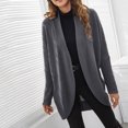 thumbnail image 3 of Lilgiuy Women Loose Dark Color Sleeve Casual Cardigan European And American Coat Sweater Winter Clothes for 2022, 3 of 4