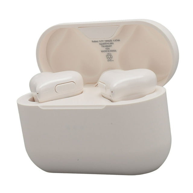 Auriculares inalámbricos con forma de corazón, auriculares estéreo hifi 5.3 con estuche de carga, auriculares intrauditivos, tiempo de reproducció de 20