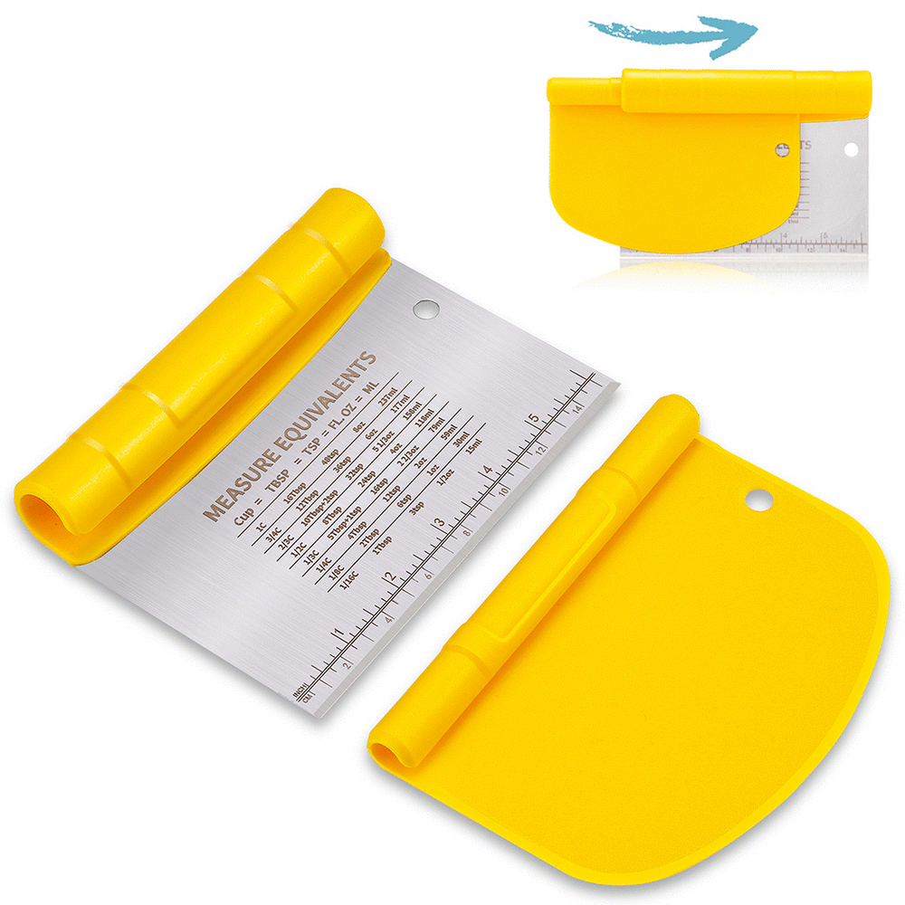 OLOEY Bench Scraper Stainless Steel Dough Scraper/Cutter/Chopper and