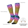 thumbnail image 4 of Naloa Glitter Rainbow Thigh High Socks Extra Long Stretchy Sock Women Over Knee High Opaque Stocking Daily Wear, 4 of 6