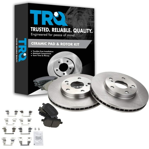 TRQ Front Brake Pad & Rotor Kit Brake Pads Brake Rotor Ceramic Fits Select 1997-2001 Lexus ES300 1998-2004 Toyota Avalon Camry 1999-2003 Solara