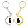 thumbnail image 1 of Retrato animal negro orangután Anillo de oro de metal llavero llavero, 1 of 4
