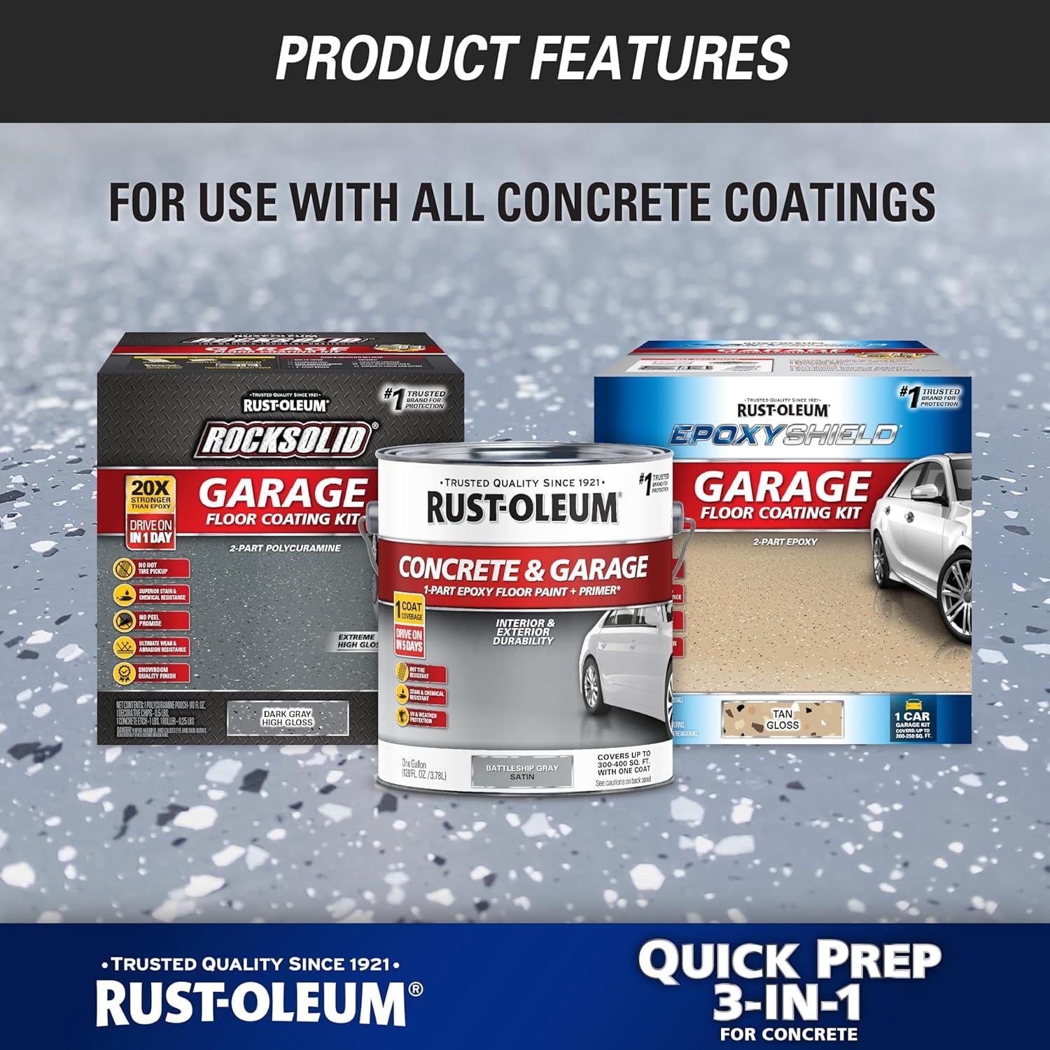 Rust-Oleum Quick Prep 3-in-1 Cleaner for Concrete-362970, 1 gal