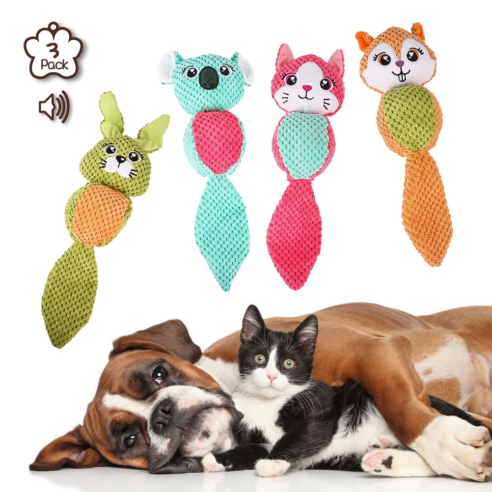 Kepooman 4 PCS Dog Stuffed Squeaky Toys Set for Puppy Kepooman 4 PCS Dog Stuffed Squeaky Toys Set for Puppy