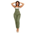 thumbnail image 2 of Cute Teen Girl Teen Girls's Denim Overalls Bib Strap Button Skinny Fit, Summer Olive, 13, 2 of 5