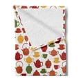 thumbnail image 2 of Tea Party Soft Flannel Fleece Blanket, Various Type of Cups and Teapot Motifs Abstract Hobby Gathering, Cozy Plush for Indoor and Outdoor Use, 50" x 60", Pale Orange and Olive Green, by Ambesonne, 2 of 5