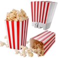 thumbnail image 1 of Qucyy 48 Pcs Popcorn Boxes Red And White Striped, Small Paper Candy Containers, Retro, 1 of 5