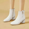 thumbnail image 2 of White Ladies Casual Mid-Calf Boots With Zipper And Mesh Material For Lightweight And Comfortable Wear, 2 of 5