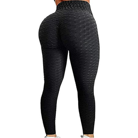 FITTOO Women Booty Yoga Pants High Waisted Ruched Butt Lift Textured Tummy Control Leggings