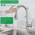 thumbnail image 2 of Brushed Nickel Touch Sensor Kitchen Faucet Pull Down Sprayer Sink Mixer Faucets, 2 of 8