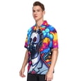 thumbnail image 2 of Smoke Mask Man Men's Hawaiian Wrinkle Free Button Down Short Sleeve Shirt Casual Shirts Beach Shirts, 2 of 8
