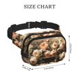 thumbnail image 4 of Fotbe Vintage Peonies Rustic Charm Cangurera Cuadrada con Estampado de Doble Capa, Bolsa de Cintura Ajustable Mini para Hombres y Mujeres, 4 of 9