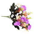 thumbnail image 4 of Bouquet de Roses Artificielles Simulation Décor Floral Bouquet de Roses de Mariage Cérémonie de Banquet Fausses Roses, Violet, 4 of 7