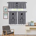 thumbnail image 4 of Kitchen Window Curtains Valance and Tier Set, Sports Hockey Black Art Rod Pocket Tier Curtain Valance Set, Retro Gray Texture Light Filtering Cafe Curtains for Bedroom Living Room, 4 of 9