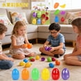 thumbnail image 6 of KOYPTL 6 Pcs Easter Eggs Prefilled with Animals Fruit Toys Easter Basket Stuffers Easter Holiday Party Favors Valentines Xmas Easter Gifts for Boys Girls Multi Color, 6 of 7