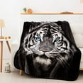 thumbnail image 5 of White Tiger Stare Raschel Throw Blanket, 50 x 60 iches, 5 of 8