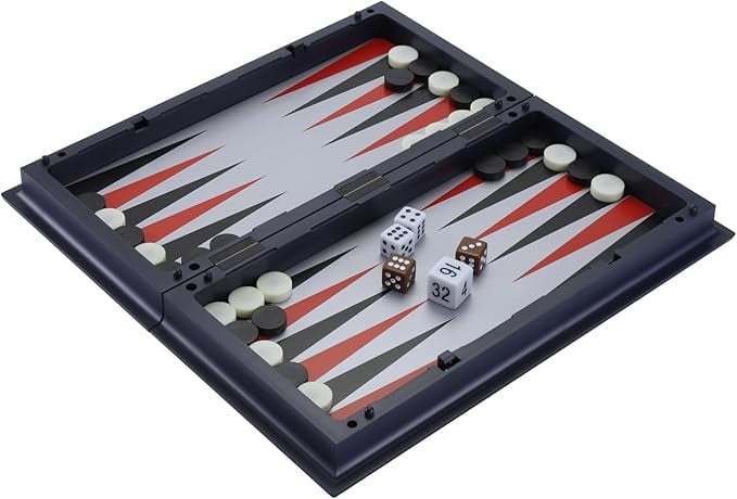 Tradeopia Magnetic Classics – 10 Inch Magnetic 3 in 1 Chess Checkers & Backgammon Game