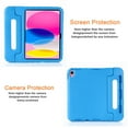 thumbnail image 6 of Allytech Kids Case for Apple iPad 10th Generation 10.9 inch 2022 with Pencil Holder/Rotating Stand Handle/Foldable Kickstand Kid-Proof Girl Boy Soft EVA Foam Shockproof Rugged Heavy Duty Cover, Blue, 6 of 13