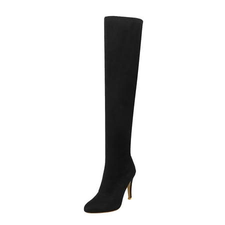 

ZHAGHMIN Boots Women S Autumn And Winter Candy Color Suede Stiletto Heels Slim And Tall Over The Knee Boots High Boot Socks For Women Cute Knee High Boots For Women Flat Heel Women S Leather Bo