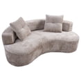 thumbnail image 5 of S-HOME 79.5 Inch 3 Seater Couch in Elegant Upholstered Fabric with 2 Comfortable Pillows for Living Room Decor，Camel, 5 of 6