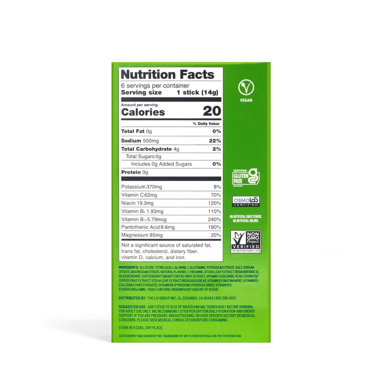 Liquid I.V. Strawberry Kiwi Energy Sugar-Free, 6 Packets photo 3