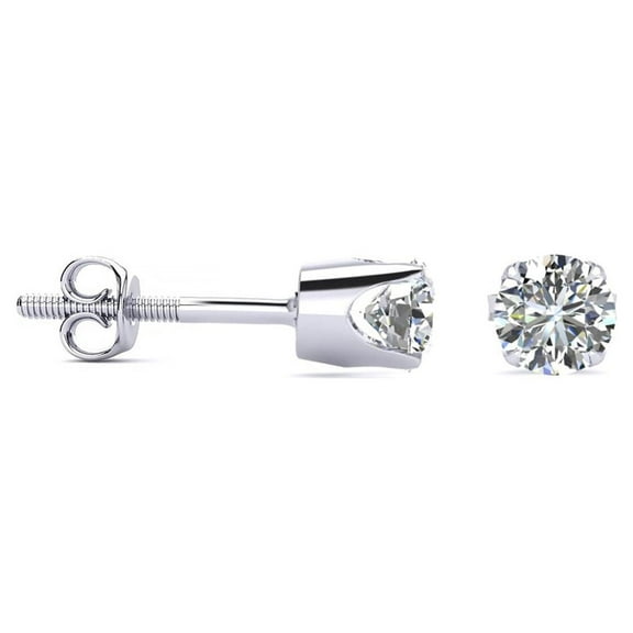 SuperJeweler 1/3 Carat Diamond Stud Earrings in 14 Karat White Gold for Women