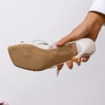 thumbnail image 2 of Low Heels Sandals for Women Open Toe Strappy Square Dressy Cute Comfortable Dress Heeled Sandals for Party Wedding Shoes Strappy Flip Flop Low Heels Slip On Thong Heeled Sandal, 2 of 4