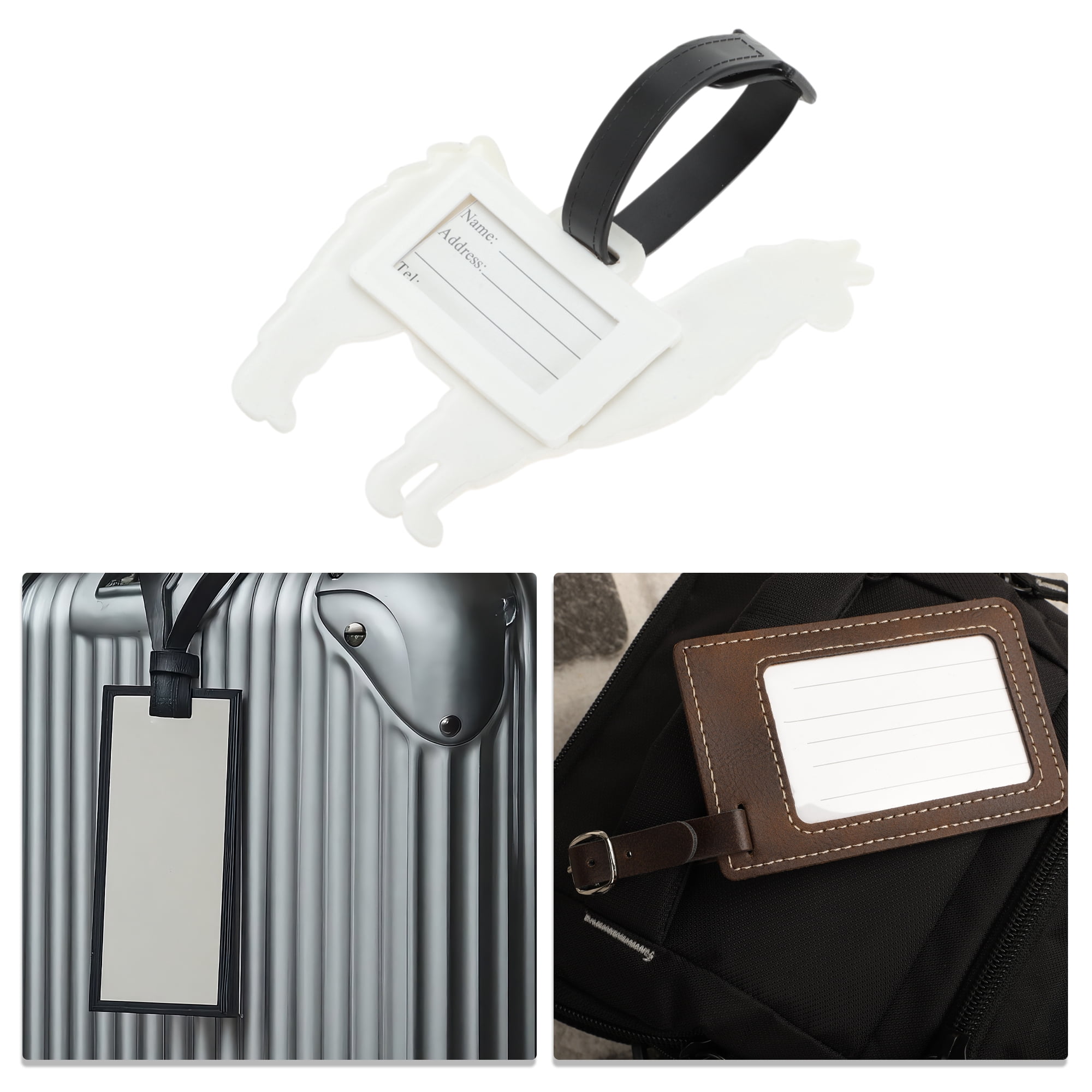 Unique Bargains 1 Pc Alpaca Luggage Tag for Travelling White