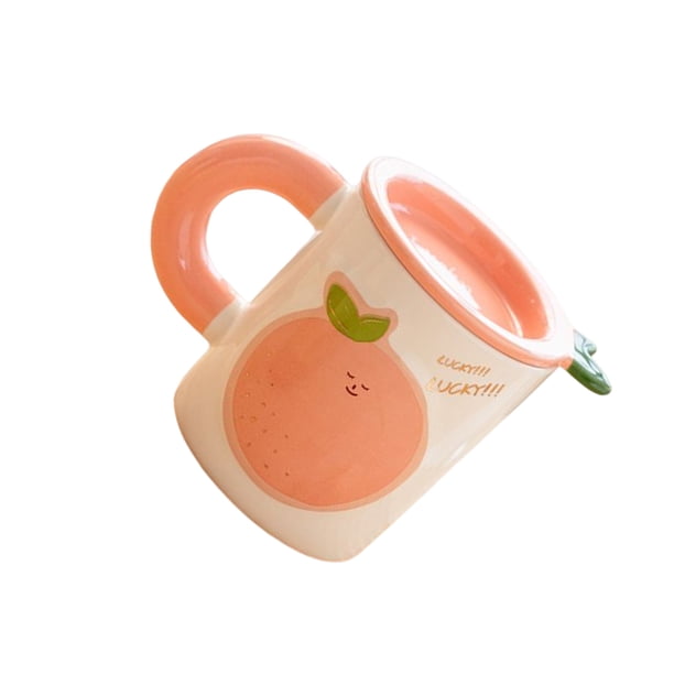 Inteprter Taza de cerámica Café Té Agua Tazas creativas Fruta Avena Taza Mango Porcelana Restaurante Suministros de oficina Regalo Mostrada Durazno Inteprter HA080833-03