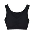 thumbnail image 2 of YUTK Women's High Impact Racerback Bra - Women's Solid Color Seamless Underwear without Steel Rims Detachable Chest Sagging Wave Pattern Bra Black M, 2 of 7
