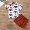 thumbnail image 5 of Atogsazn Toddler Boy Clothes Set Kids Casual Button Short Sleeve Shirt Shorts 2 Piece Outfit with Pocket White 4-5 Years, 5 of 6