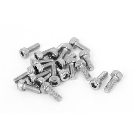 

Unique Bargains 100 Pcs M2.5x7mm Stainless Steel Socket Cap Screws Hex Key Head Bolts 9mm Long