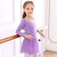 thumbnail image 5 of Gyratedream Toddler Girls Long Sleeve Sparkle Ballet Skirted Leotard Dance Dress Skirt Gymnastic Ballerina Outfit, 5 of 7