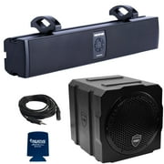 Memphis Audio UTV Audio Package: MXASB20V2 - 20" Powersports Soundbar and Wet Sounds Stealth AS-8 8" Powered Subwoofer