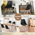 thumbnail image 5 of Costway Set of 4 Dining Chair Mid Century Modern Shell PU Seat W/ Wood Leg-Black, 5 of 11