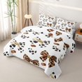 thumbnail image 3 of Manfei Wild Animal Print Twin Quilt Set,Cute Cheetah Bow Twin Coverlet Set,3 Pieces,1 Bedspread and 1 Pillowcase, 3 of 7