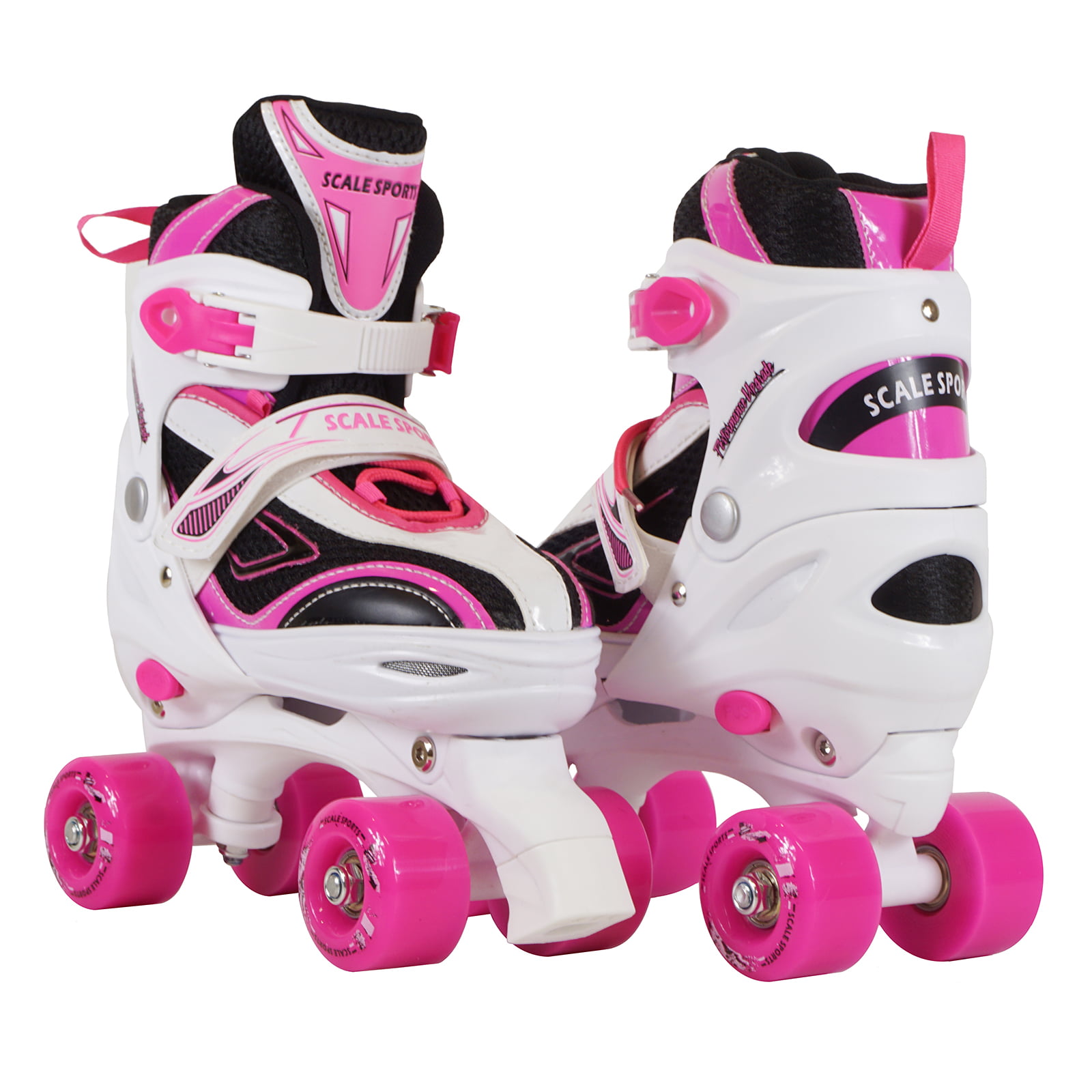 Adjustable Quad Roller Skates For Kids Teen And Ladies Large Size Pink