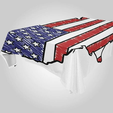 

Hyjoy Vintage American Flag Rectangle Tablecloth Spill-Proof Polyester Table Cloth Table Cover for Kitchen Dining Picnic Holiday Party Decoration 60x108 Inch
